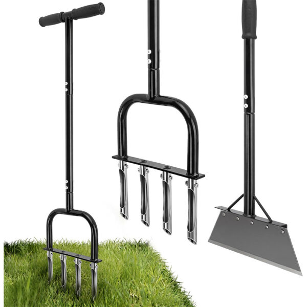 2-in-1 Lawn Aerator & Weeding Tool with Snow Shovel – Multifunctional Garden and Yard Tool